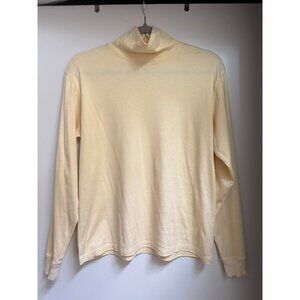 Vintage L.L. Bean Made in the USA Butter Yellow Mockneck Turtleneck Top
